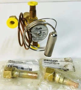 Danfoss 067L5859 6.7TR Thermostatic expansion valve, TR 6, R22,R407C, 3/8x3/8 in - Picture 1 of 6