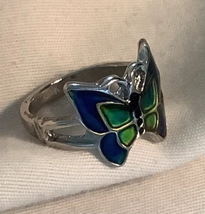 Vintage Silver Butterfly Fashion Ring Size 6.5 - Picture 1 of 7