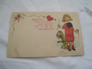 1901-07 R.F. OUTCAULT “BUSTER BROWN” PLIEGUE POSTAL DE SAN VALENTÍN “RESUELTO QUE TÚ - Imagen 1 de 2