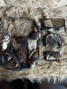 Vintage 100 % Leder Patchwork Handtasche Set 3-teilig Neu in Tasche - Bild 1 von 7