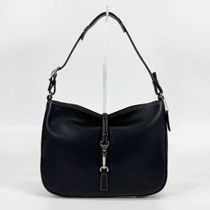 Vintage COACH 7778 Hamilton Clip Hobo Shoulder Bag / Handbag -Black Leather - Picture 1 of 12