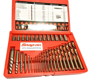 New Snap-on™ EXD35 Multi-Spline Spiral Flute Extractor SET Left Hand Drill Bits - Picture 1 of 8
