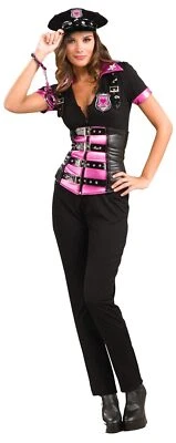Moda Oficial de Policía Negro Rosa Elegante Disfraz Halloween Sexy Adulto Foto 1 de 2