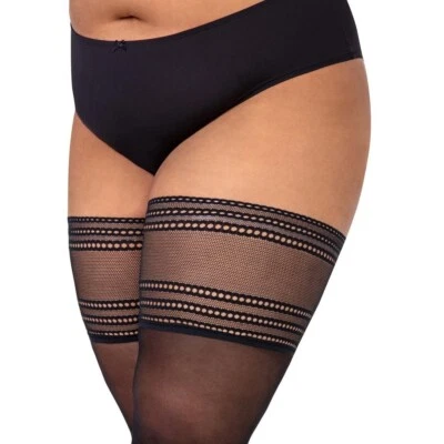 Medias semi mate sedosas femeninas MONA Chic con corona ancha sobre silicona 30 Den Foto 1 de 4