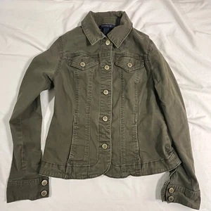 Charter Club Jacket Girls S Green Button Denim Jacket Long Sleeve - Picture 1 of 12