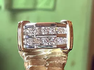 BANDA DIAMANTE 14K 1 TDW 14,9 GRAMOS HOMBRE BODA ORO AMARILLO Y BLANCO VALORACIÓN - Imagen 1 de 19