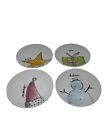 4 Rae Dunn Appetizer Plates Merry Christmas  Give  Believe  Wish  Noel  6” 2018