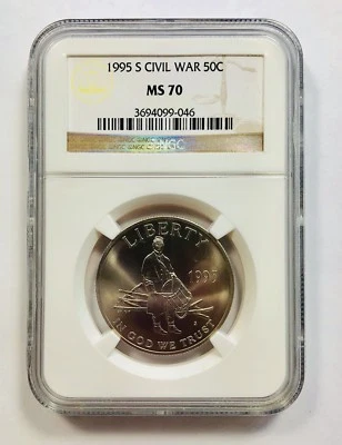 1995 S CIVIL WAR 50C NGC MS70 Brown Label Half Dollar 50 Cents - Ships Fast - Image 1 of 2