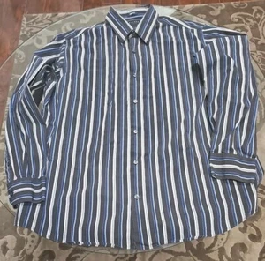 AXCESS Men's Modern Fit Brown Striped Button Down Long Sleeve Shirt XXL - Picture 1 of 4