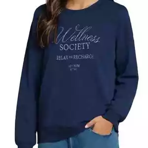 NWT Wildfox Wellness Society Keely Raglan Sweatshirt Size M $98 - Picture 1 of 5