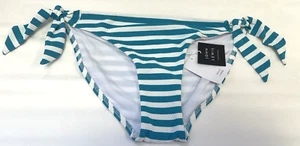 NEW! John Lewis UK10 jade/white striped Portland side tide lined bikini bottoms - Picture 1 of 6
