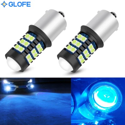 2Pcs BA15s 1156 LED Bulbs 8000K Ice Blue High Bright 3030 SMD DRL Daytime Light - Image 1 of 4