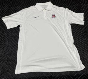 Nike UA Wildcats Herren M Kurzarm Poloshirt weiß mit gestickten Logos NEU - Bild 1 von 5