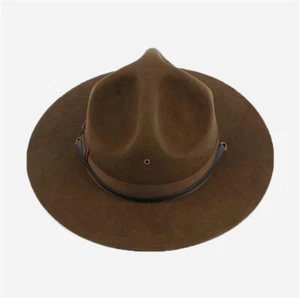 Sombrero de Lana Pura Cuerpo de Marines de los Estados Unidos Instructor Gorra Ala Grande Lana Tocado Fieltro Sombrero - Imagen 1 de 9