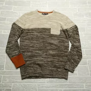 VINTAGE Billabong Wool Blend Sweater Mens Large Brown Beige Surfer Grunge - Picture 1 of 9