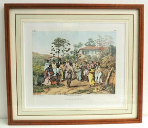 Brésil. Lithographie couleur Rugendas. Danse Batuca - Picture 1 of 4
