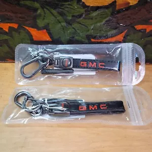 GMC Genuine Leather Keychain Lot of 2 Car Key Chain Ring NEW Screwdriver - Picture 1 of 6