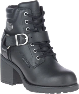 Harley-Davidson Women's Howell 5-Inch Waterproof Black Motorcycle Boots, D84664 - Picture 1 of 4
