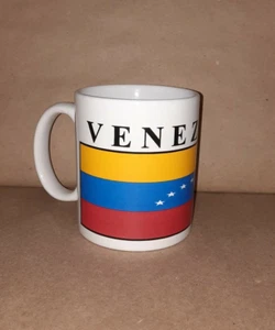 Taza de café vintage con bandera de Venezuela Le Pays International - Imagen 1 de 12