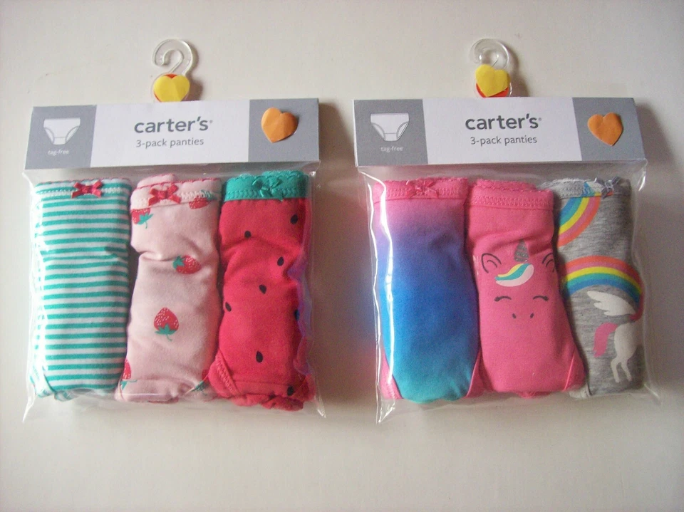 Carter's Ropa Interior Calzoncillos 3pk Niñas Bragas Fresa Unicornio 2/3 6/6X  Foto 1 de 1