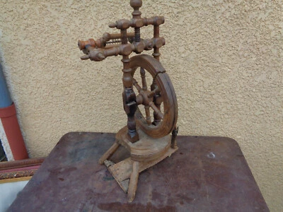  ancien rouet objet de métier art populaire collection XIXème paysan vintage  - Photo 1/4