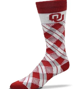 Oklahoma Sooners Argyle Plaid Deuce Crew Calcetines - Imagen 1 de 1