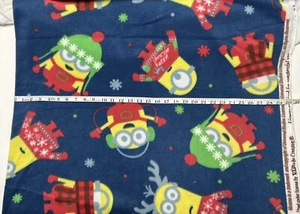 Happy Holidays - Despicable Me Minions on Blue Background - New Fleece - Picture 1 of 3