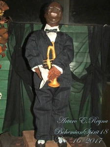 Artesano Arturo E. Reyna ~SEÑOR LOUIS ARMSTRONG~ FIGURA ESCULTURA A MANO ÚNICA EN SU TIPO - Imagen 1 de 12