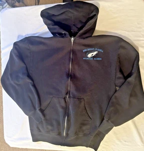 Jerzees Big Dogs Soldotna Alaska Men's Blue Hoodie w/Pockets Size Medium - Picture 1 of 6