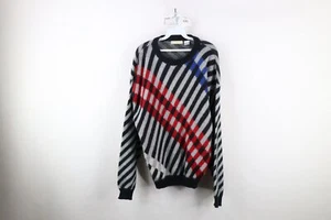 Vintage 90s Streetwear Mens Size Large Wool Blend Knit Cross Hatch Knit Sweater - Picture 1 of 10
