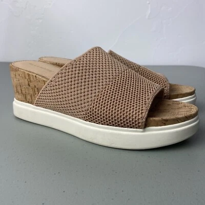 Sandálias femininas Alex Marie salto deslizante 8 slip on casual anabela neutra - Imagem 1 de 4