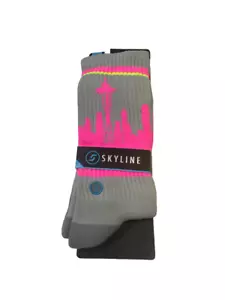 Skyline Unisex Sea Neon Seattle Crew Socks - One Size Fits Most - Picture 1 of 6
