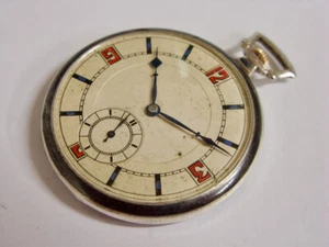 Jolie montre de poche Art Déco en argent niellé Antique Niello Niel pocket watch - Imagen 1 de 12