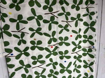 "Ikea Nina Jobs 2007 retro 54x57"" verde blanco floral mediados de siglo 1783" Foto 1 de 3