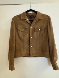 Chaqueta de gamuza marrón Ralph Lauren para mujer. Auténtica etiqueta negra.talla 8 - Imagen 1 de 8