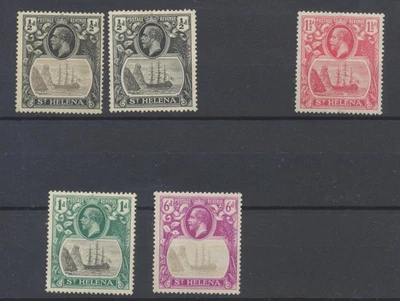 Estampillas de Santa Elena 1922 SG97;97ha;98;99;?99ea;104 CV £321,5 Foto 1 de 4