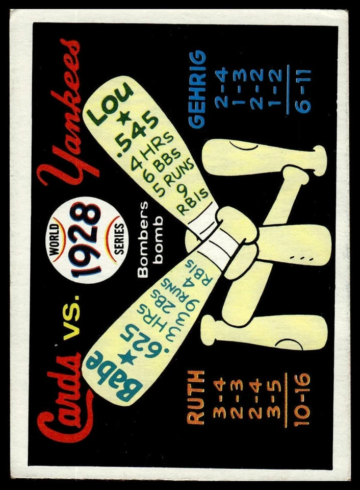 1970 Fleer World Series #25 1928 Yankees - Babe Ruth / Lou Gehrig - Image 1 of 2