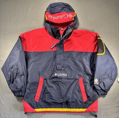 Vintage 90s Columbia Sportswear 1/2 Zip Pullover Anorak Jacket Men’s XL Navy Red - Image 1 of 4