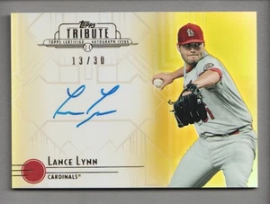 2014 Tribute Baseball Autographs Yellow #TALL Lance Lynn Auto /30 - Picture 1 of 2
