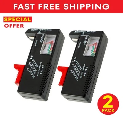 Paquete de 2 Probadores de Batería Comprobador Universal para AA AAA C D 9V 1.5V Baterías Botón Foto 1 de 4