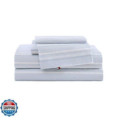 Tommy Hilfiger - Queen Bed Sheets, Crisp and Cool Cotton Percale Bedding with - Image 1 of 4