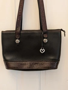 Borsa a tracolla vintage Brighton/borsa con manico superiore stile nero e marrone a423598 - Foto 1 di 9