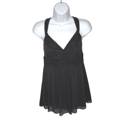 Top Express Babydoll Mujer Grande Negro Encaje Transparente Prendas para Dormir Lencería Cami Foto 1 de 4