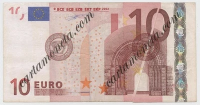 10 EURO ERRORE STAMPA DISCONTINUITÀ ITALY FIRST SERIES DUISENBERG J001 2002 BB - Image 1 of 4