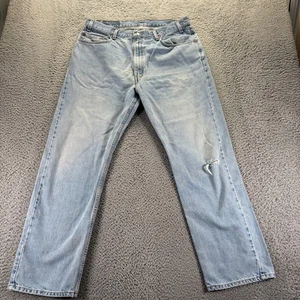 Vintage Levis 505 Jeans Mens 38x30 Blue Light Wash Cotton Straight Fit Denim - Picture 1 of 8