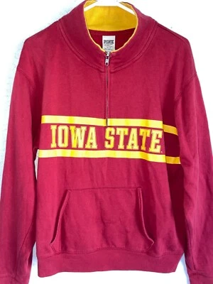 Victoria Secret ROSA Sudadera con Capucha Iowa State University Sudadera Media Cremallera M Dorado Foto 1 de 4