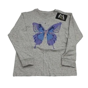 Art Class T Shirt Gray Butterfly Long Sleeve Graphic Tee Youth Girls Size M - Picture 1 of 5