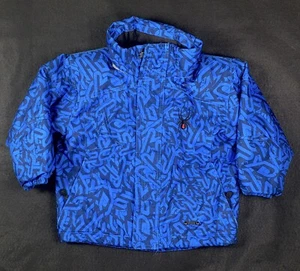 SPYDER Active Sports Boys Winter Snow Ski Jacket Spell Out Blue Growing Sleeves - Picture 1 of 11