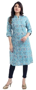 New UK Ethnic Side Pocket Dress Cotton Kurti Tunic Kurta Women Top Shirt CP201 - Picture 1 of 7