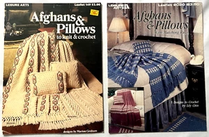 Afghans Pillows Rugs Knit & Crochet Pattern Books Houndstooth Irish Rose Granny+ - Picture 1 of 8